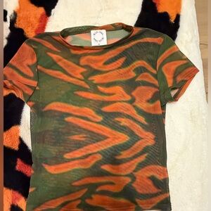 With Jean brand mesh T-Shirt